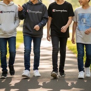 Champion Kids' Hoodie & Tee Pack - Black, Gray, Light Gray